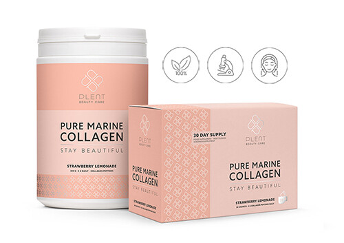 plent pure marine collageen +C viscollageen strawberry lemonade pot 300g